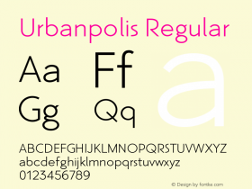 Urbanpolis-Regular Version 1.000;PS 001.000;hotconv 1.0.88;makeotf.lib2.5.64775 Font Sample