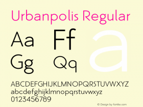 Urbanpolis-Regular Version 1.000;PS 001.000;hotconv 1.0.88;makeotf.lib2.5.64775图片样张