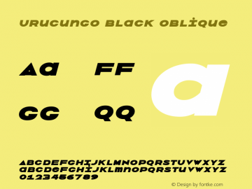 Urucungo Black Bold Italic Version 1.000 Font Sample