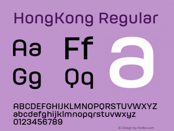 HongKong-Regular Version 1.0图片样张