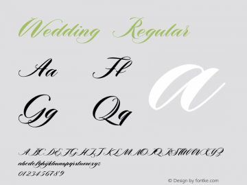 Wedding Version 1.000 Font Sample