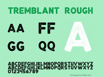 Tremblant Rough Version 1.000;PS 001.000;hotconv 1.0.70;makeotf.lib2.5.58329 DEVELOPMENT Font Sample