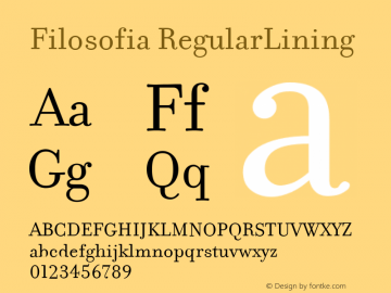 FilosofiaRegularLining  Font Sample