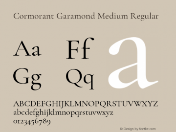 Cormorant Garamond Medium Version 3.302 Font Sample