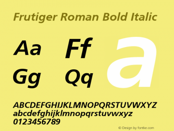 Frutiger Roman Altsys Fontographer 3.5  10/5/95图片样张