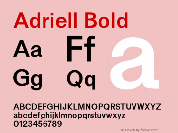 Adriell Bold Version 1.0 Font Sample