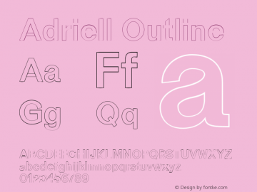 Adriell Outline Version 1.0 Font Sample