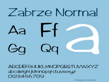 Zabrze Normal 1.0 Tue Oct 04 15:39:44 1994 Font Sample