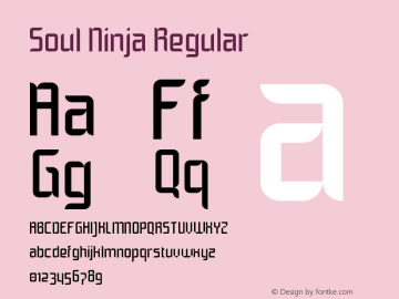 Soul Ninja Regular Version 1.0 Font Sample