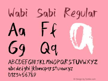 Wabi Sabi Version 1.000;PS 001.000;hotconv 1.0.70;makeotf.lib2.5.58329 Font Sample