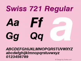 Swiss 721 Bold Italic Version 2.0-1.0图片样张
