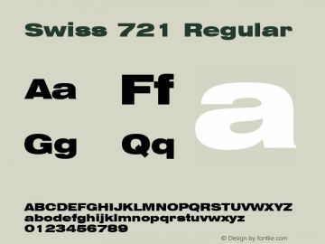 Swiss 721 Black Extended Version 2.0-1.0 Font Sample