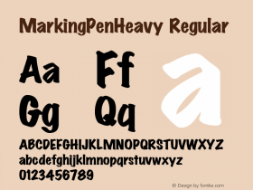 MarkingPenHeavy Regular Altsys Fontographer 3.5  8/18/95 Font Sample