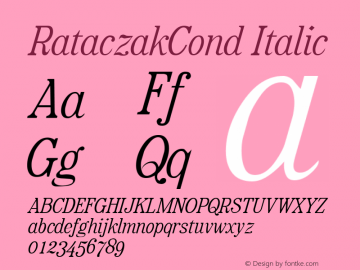 RataczakCond Italic Altsys Fontographer 3.5  9/24/92图片样张