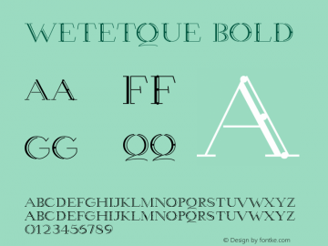 Wetetque Bold Altsys Fontographer 3.5  10/12/92图片样张