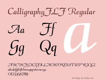 CalligraphyFLF Regular Altsys Fontographer 3.5  5/27/92图片样张