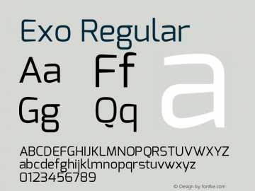 Exo Regular Version 1 Font Sample