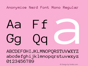 Anonymice  Nerd Font Complete Mono Version 1.002图片样张