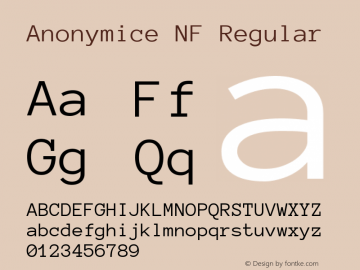 Anonymice  Nerd Font Complete Windows Compatible Version 1.002 Font Sample