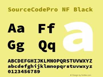 Source Code Pro Black Nerd Font Complete Mono Windows Compatible Version 2.010;PS 1.000;hotconv 1.0.84;makeotf.lib2.5.63406图片样张