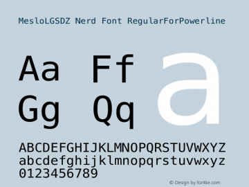 Meslo LG S DZ Regular for  Nerd Font Complete 1.210 Font Sample