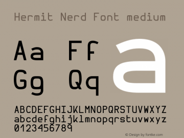 Hermit Medium Nerd Font Complete Version 1.21;Nerd Fonts图片样张