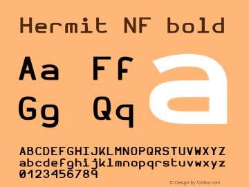 Hermit Bold Nerd Font Complete Windows Compatible Version 1.21;Nerd Fonts图片样张