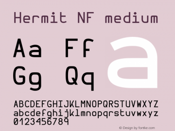 Hermit Medium Nerd Font Complete Mono Windows Compatible Version 1.21;Nerd Fonts Font Sample