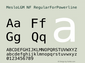Meslo LG M Regular for  Nerd Font Complete Mono Windows Compatible 1.210图片样张