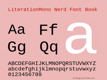 Literation Mono  Nerd Font Complete Version 2.00.1 Font Sample