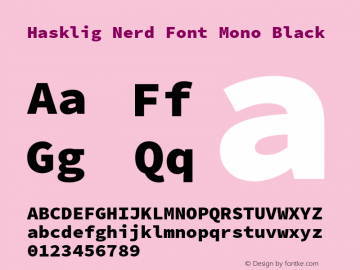 Hasklig Black Nerd Font Complete Mono Version 2.010;PS 1.0;hotconv 1.0.88;makeotf.lib2.5.647800图片样张