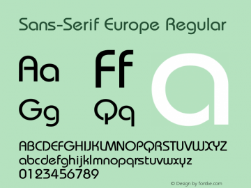 Sans-Serif Europe Regular Version 4.40图片样张