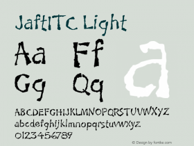 JaftITC Light Version 1.00 Font Sample