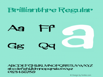 Brillianthre Version 1.02 July 30, 2017, initial release Font Sample