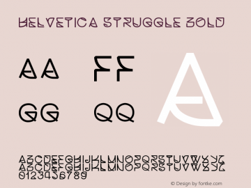 Helvetica Struggle Bold Version 1.00 2014 Font Sample