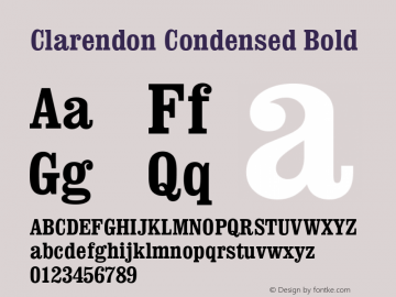 Clarendon Condensed Bold Version 1.01 Font Sample