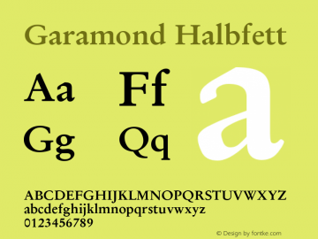 Garamond Halbfett Version 1.01图片样张