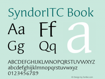 SyndorITC Book Version 001.000 Font Sample