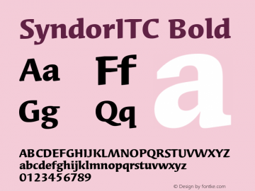 SyndorITC Bold Version 1.00 Font Sample