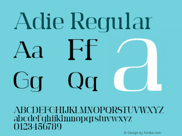 Adie-Regular Version 1.0图片样张