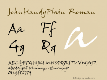 JohnHandyPlain Roman Version 1.00 Font Sample