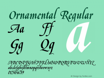 Ornamental 001.004 Font Sample