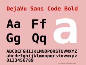 DejaVu Sans Code Bold Version 2.37 Font Sample