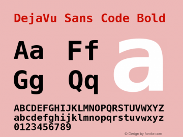 DejaVu Sans Code Bold Version 2.37 Font Sample