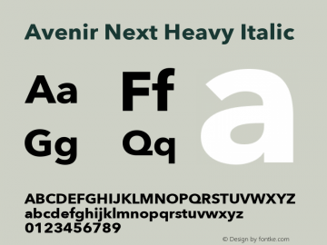 Avenir Next Heavy Italic 13.0d1e10图片样张