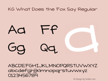 KG What Does the Fox Say Version 1.000 2013 initial release Font Sample