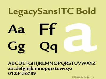 LegacySansITC Bold Version 1.00 Font Sample