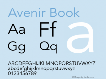 Avenir Book 13.0d3e1 Font Sample