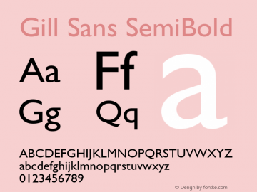 Gill Sans SemiBold 13.0d1e4 Font Sample