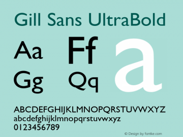 Gill Sans UltraBold  Font Sample